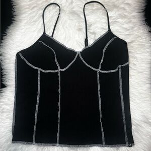 True Religion Stitched Stylish Black Camisole Top